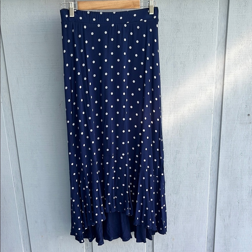 Talbots Blue and White A-Line Maxi Skirt